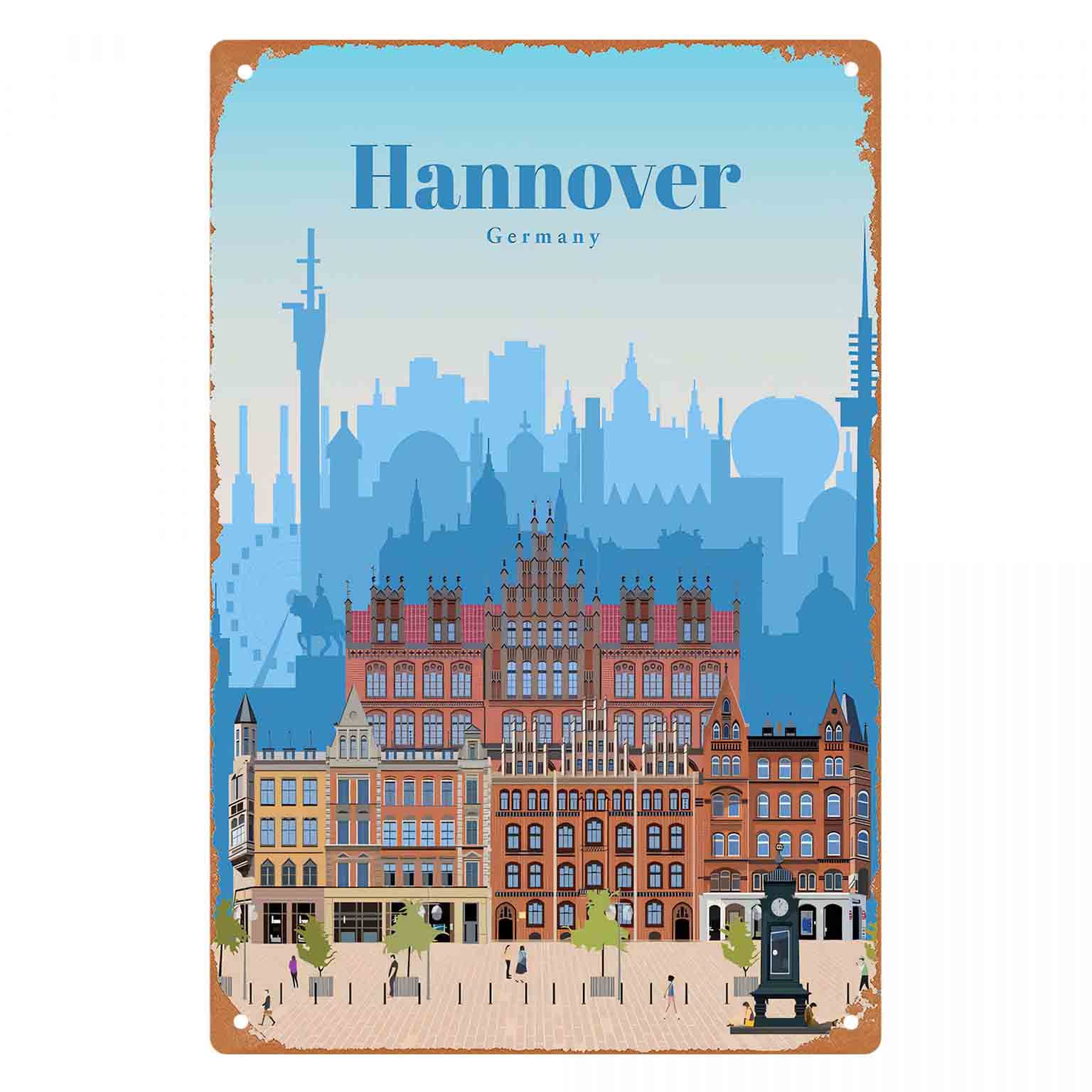 Germany Home Decor - Panneau mural en métal 2D plat,