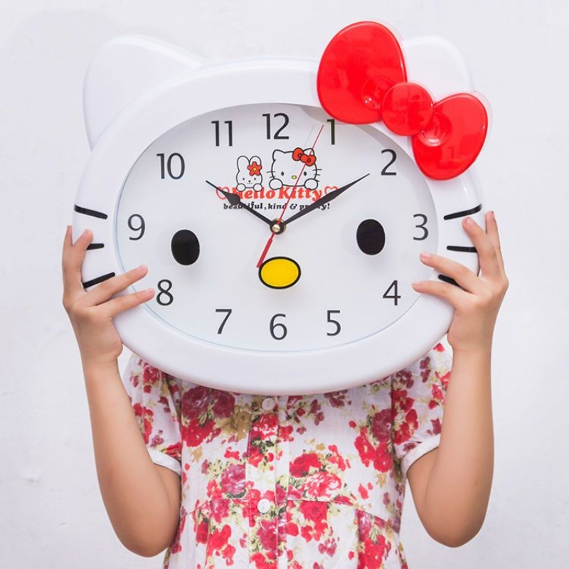 Wall Clock Silent - Horloge murale silencieuse Sanrio HelloKitty, sans