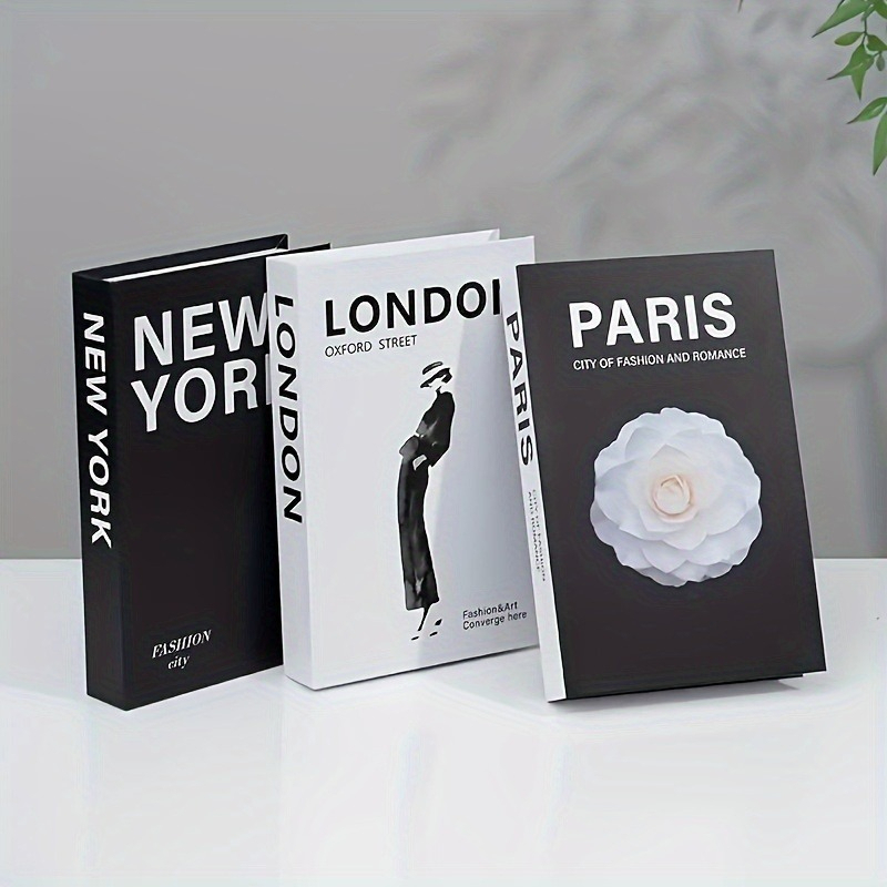 Home Decor Catalog - Lot de 3 faux livres décoratifs,