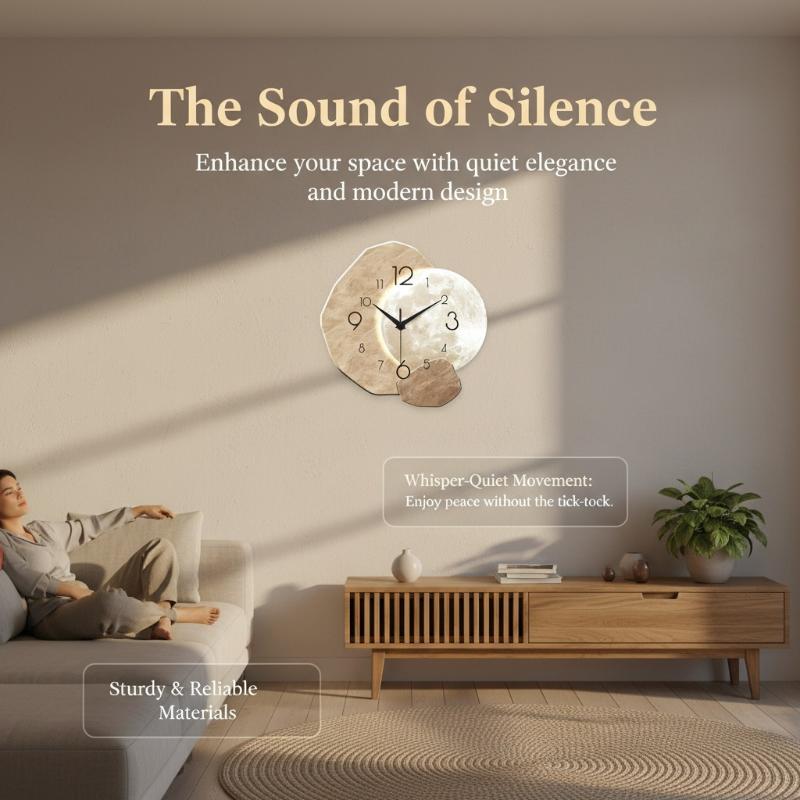 Wall Clock Silent - Horloge murale silencieuse au design minimaliste