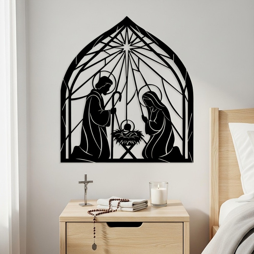 Home Decor Living Room - CIFBUY Décoration Murale Métallique Religieuse de