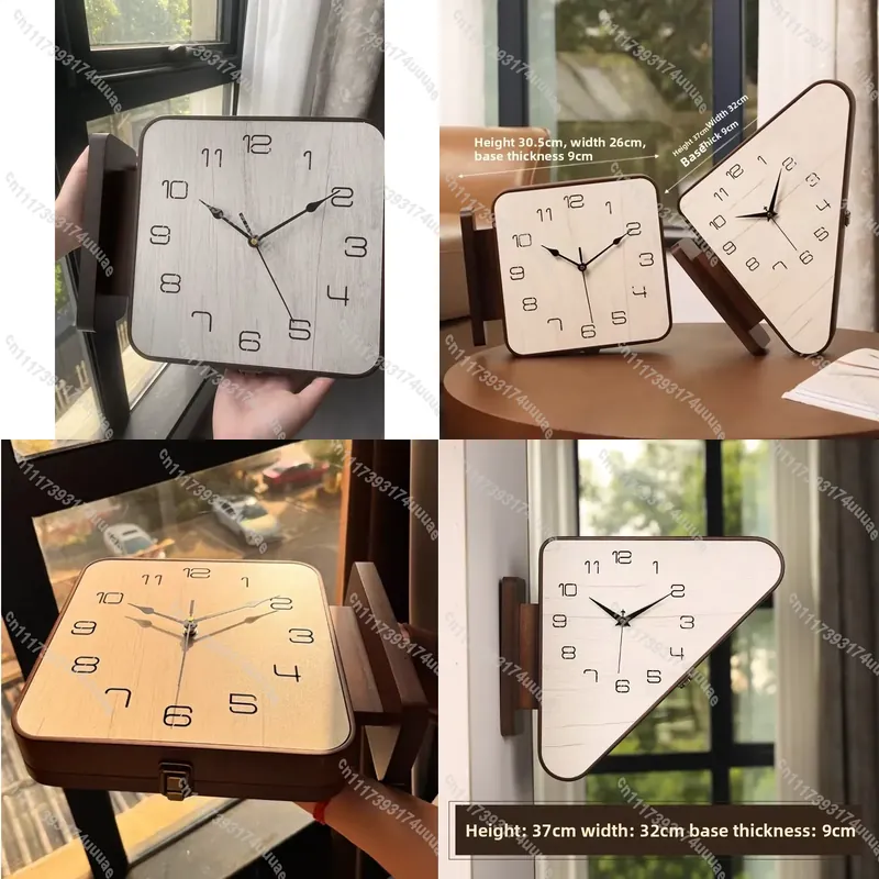 Wall Clock Silent - Horloge murale d'angle moderne double face,