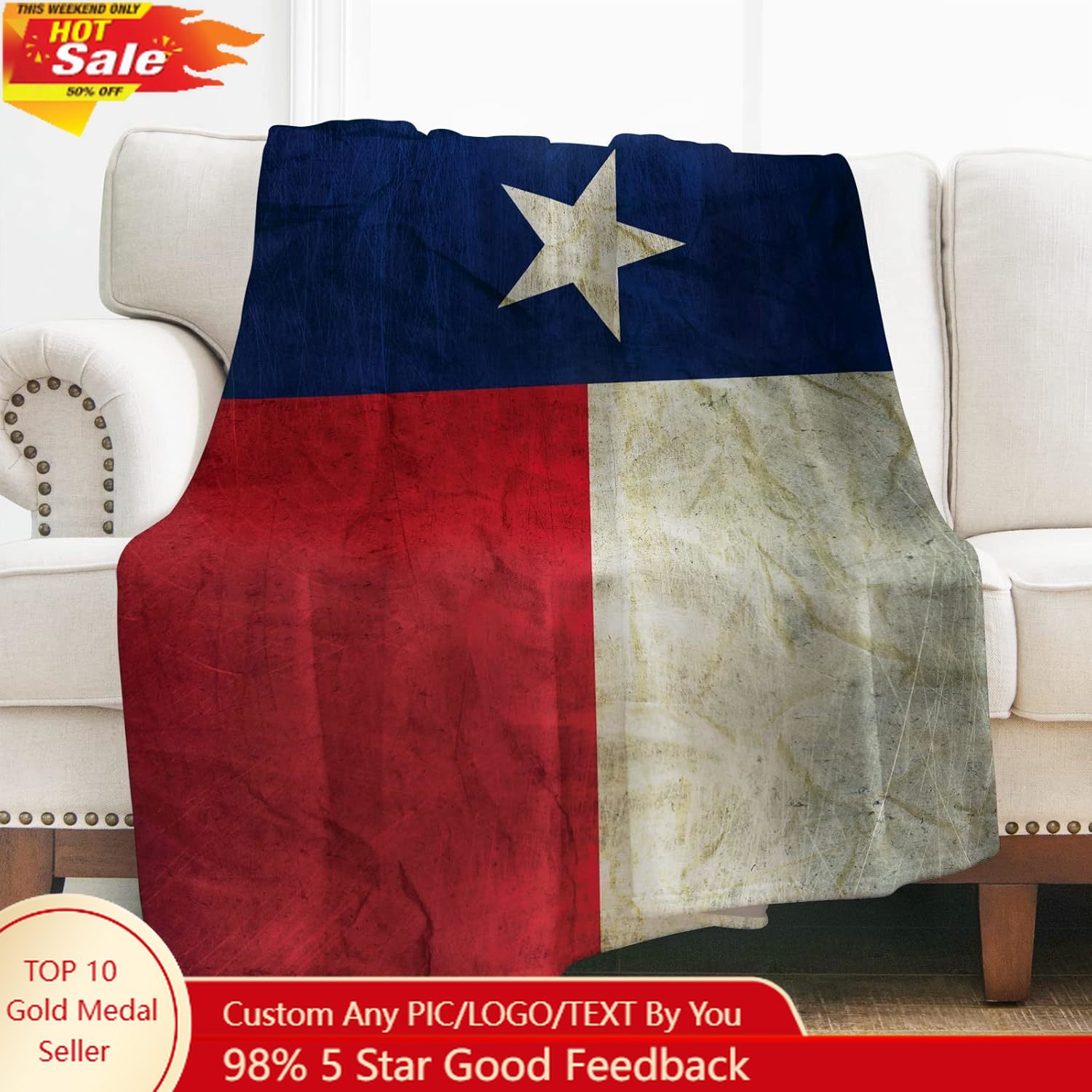 Home Decor Sofa - Lévènes Texas drapeau jeter couverture cadeaux