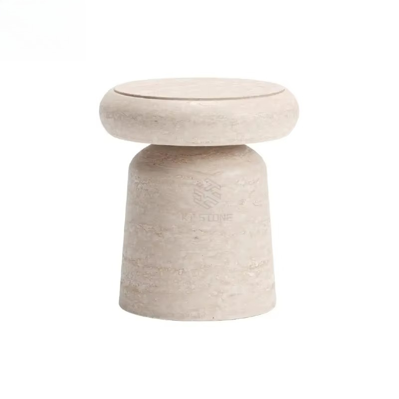 Home Decor Sofa - Pouf/Ottoman en marbre cannelé, texture céramique,