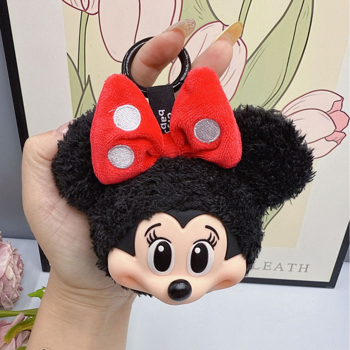 Home Decor Happy - Porte-clés poupée en peluche Mickey Minnie,