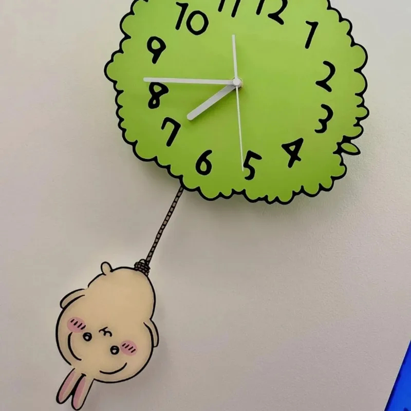 Wall Clock Silent - Horloge murale à pendule Chiikawa mignonne