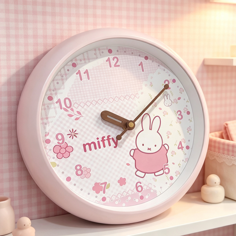 Wall Clock Silent - Horloge murale Miffy mignonne, silencieuse, avec