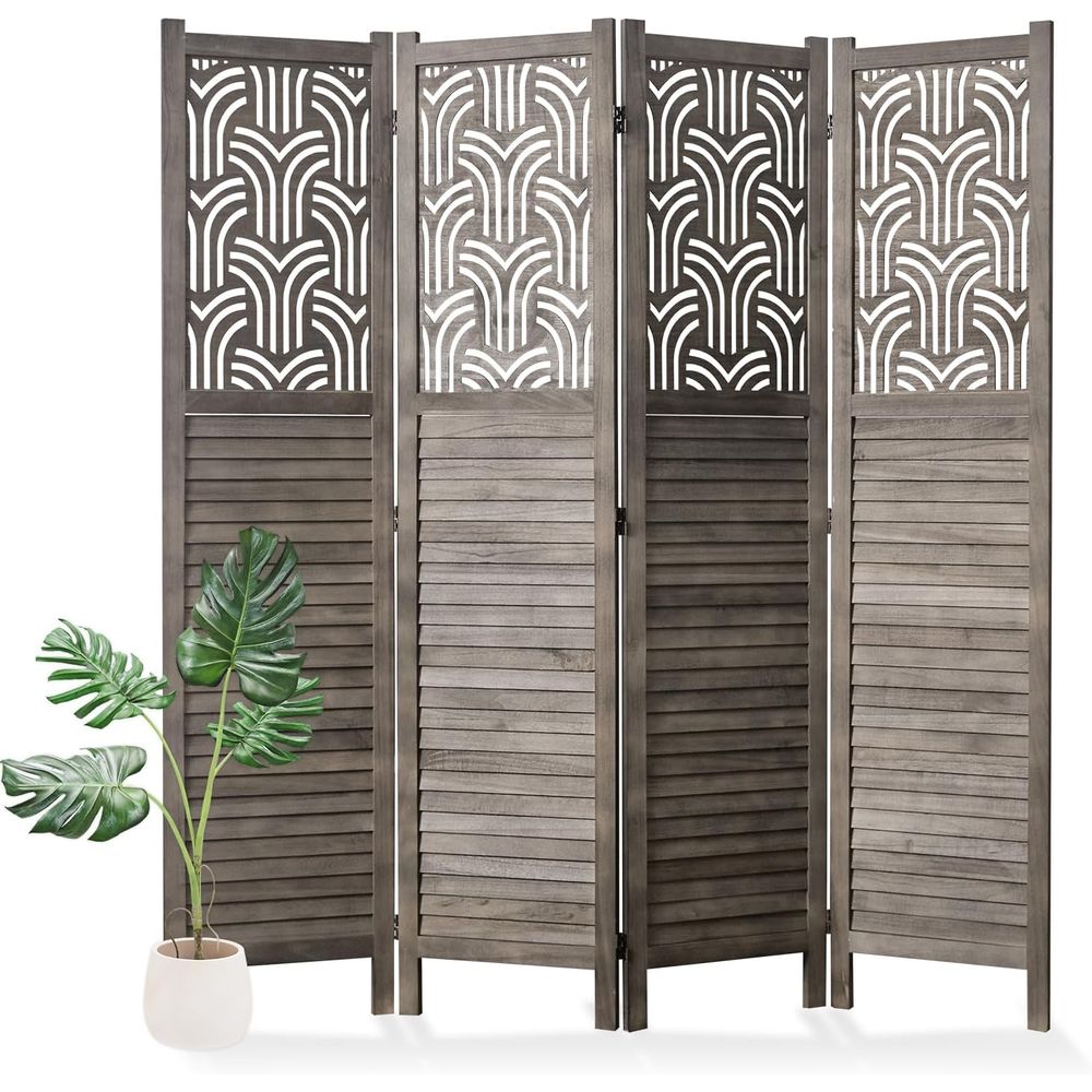 Paravent en bois sculpté à 4 p - Room Divider Screen avis et prix