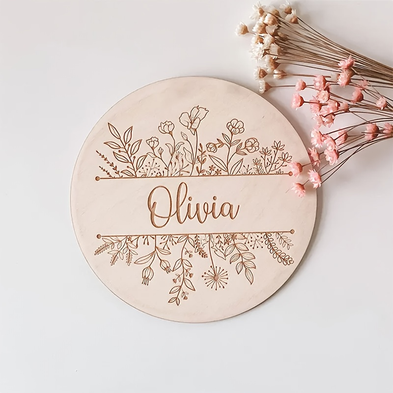 Plaque de nom gravée florale p - Home Decor Happy avis et prix