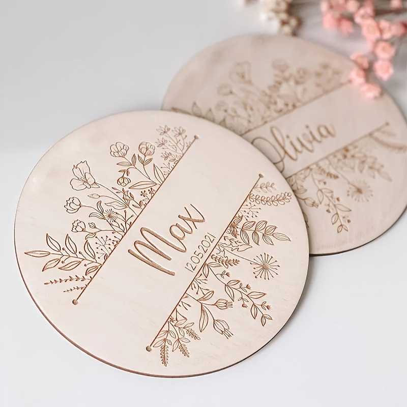 Plaque de nom gravée florale p - Home Decor Happy avis et prix