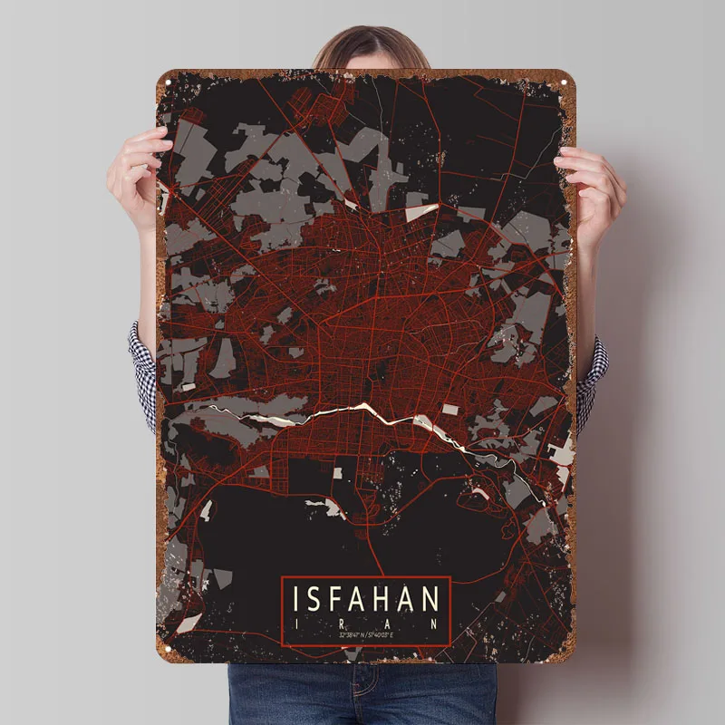 Carte de la ville d'Isfahan, I - Home Decor Vector avis et prix
