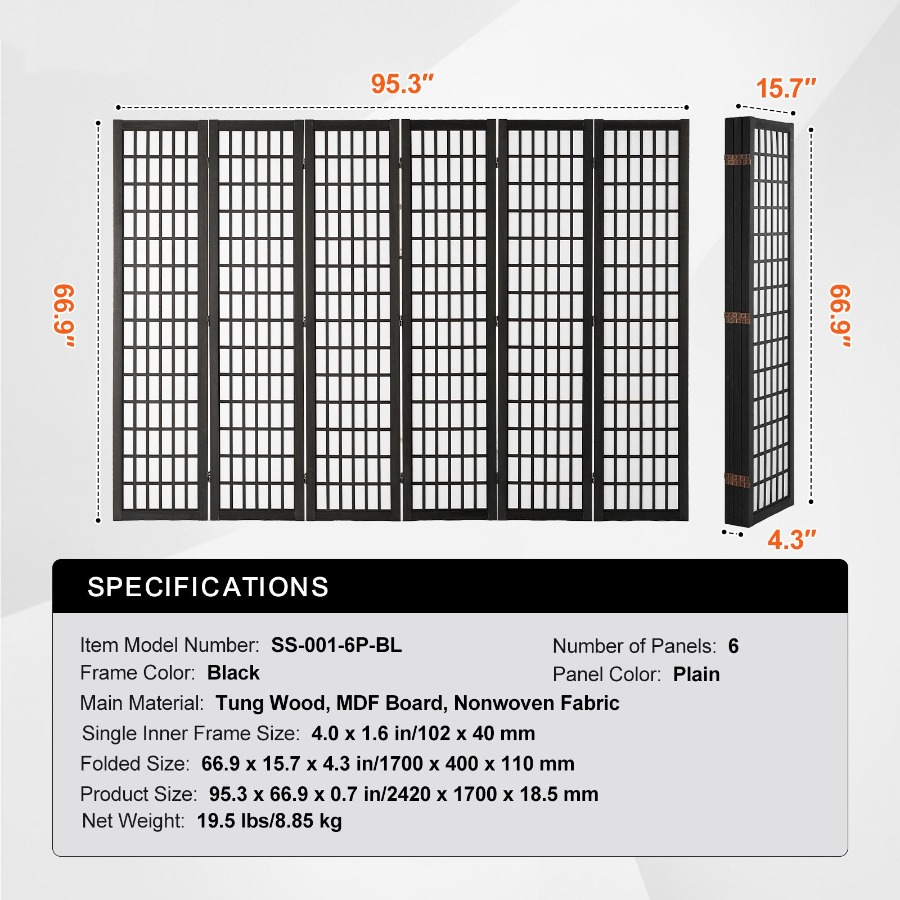 Paravent japonais à 6 panneaux - Room Divider Screen avis et prix