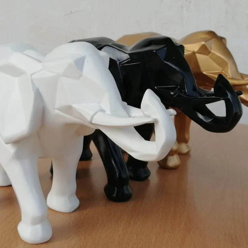 Statue d'éléphant noir en rési - Abstract Sculpture Resin avis et prix