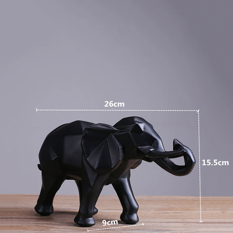Statue d'éléphant noir en rési - Abstract Sculpture Resin avis et prix